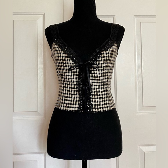 Vintage Tracy Feith Houndstooth Tank Top - Picture 5 of 10